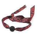 Silicone Open Mouth Ball Gag with Jacquard Ribbon for Men Women