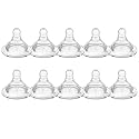 Silicone Replacement Nipple, Y-Cut Nipples for Wide Neck Bottles, 9+ Months, Thicker Liquids, 10 Count