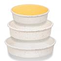 Silicone Round Cake Pans, 6 8 10 inch, Set of 3, Cream