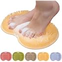 Silicone Shower Foot Scrubber Mat, 2026 New Shower Foot Scrubber Mat with Non Slip Suction Cups, Multi Functional Foot Back Cleaning Pad Back Washer Exfoliating Bath Wash Pad (Yellow)