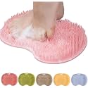 Silicone Shower Foot Scrubber Mat with Suction Cups Bath, Pink