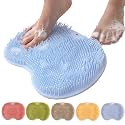Silicone Shower Foot Scrubber Mat with Suction Cups Bath, Blue