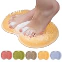 Silicone Shower Foot Scrubber Mat, Upgraded Wall Mounted Slip Suction Cups Foot Scrubber Cleaner, 2026 New Foot Back Cleaning Pad Back Washer Back Exfoliating Bath Wash Pad (Orange)