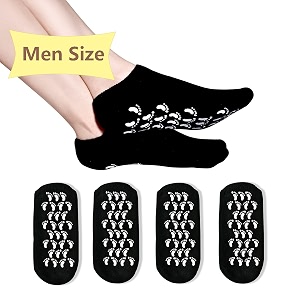 silicone socks for women and men  crack heel repair spa gel foot hydration socks with vitamin  1 pair black