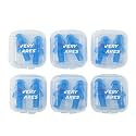 Silicone Swimming Earplugs, 6 Pairs, Comfortable, Waterproof, Ear Plugs for Swimming and Showering, with Case (Blue)