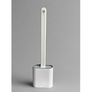 silicone toilet brush with hard plastic holder soft silicone bristles slim flex brush anti-drip and non-slip long handle toilet brush multicolor pack of 1