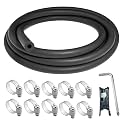 Unicaravan Silicone Vacuum Hose 10FT ID 1/4" (6mm), Wall Thickness 4mm,Matte Black Tubing, With 10PCS Clamps, Tube Cutter, screwdriver,Automotive Marine &amp; Industrial Use