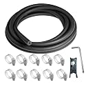 Unicaravan Silicone Vacuum Hose 10FT ID 1/8" (3mm), Wall Thickness 4mm,Matte Black Tubing, With 10PCS Clamps, Tube Cutter, screwdriver,Automotive Marine &amp; Industrial Use
