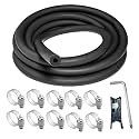 Unicaravan Silicone Vacuum Hose 10FT ID 3/16" (5mm), Wall Thickness 4mm,Matte Black Tubing, With 10PCS Clamps, Tube Cutter, screwdriver,Automotive Marine &amp; Industrial Use