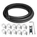 Unicaravan Silicone Vacuum Hose 10FT ID 5/32" (4mm), Wall Thickness 4mm,Matte Black Tubing, With 10PCS Clamps, Tube Cutter, screwdriver,Automotive Marine &amp; Industrial Use