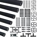 Unicaravan Silicone Vacuum Hose Kit 10FT 6PCS 1/8" 5/32" 3/16" 1/4" 5/16" 3/8" With Vacuum Connector 12 Sizes 113PCS,Tube Cutter,Matte Black Tubing,Automotive Marine &amp; Industrial Use