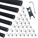 Unicaravan Silicone Vacuum Hose 10FT ID 1/4" (6mm), Wall Thickness 4mm,Matte Black Tubing, With 10PCS Clamps, Tube Cutter, screwdriver,Automotive Marine &amp; Industrial Use