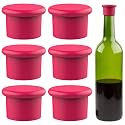 Silicone Wine Stoppers – Replace a cork – Airtight seal on Wine Bottles – Reusable Beer Bottle Cover – Wine Bottle Stopper – Wine Saver – Wine Gifts – Easy to clean! (6 Pack, Pink)