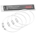 Cable Key Ring 4 Pack - 6.3" Flexible Wire Keychain Loop with Twist-Lock Screw for Luggage Tags &amp; Bag Charms