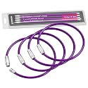 Cable Key Ring 4 Pack - 6.3" Flexible Wire Keychain Loop with Twist-Lock Screw for Luggage Tags &amp; Bag Charms