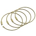 Cable Key Ring 4 Pack - 6.3" Flexible Wire Keychain Loop with Twist-Lock Screw for Luggage Tags & Bag Charms