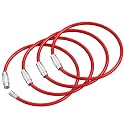 Cable Key Ring 4 Pack - 6.3" Flexible Wire Keychain Loop with Twist-Lock Screw for Luggage Tags &amp; Bag Charms