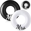 Silipull 2 Pcs Mr and Mrs Pool Floats 48 Inch Wedding Inflatable Ring Tube