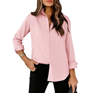 siliteelon Striped Button Down Shirts Women Cotton