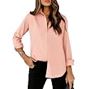 siliteelon Striped Button Down Shirts Women Cotton