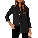 siliteelon Striped Button Down Shirts Women Cotton