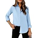 siliteelon Striped Button Down Shirts Women Cotton