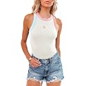 siliteelon Womens Colorblock Racerback Crew Neck Casual