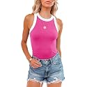 siliteelon Womens Colorblock Racerback Crew Neck Casual