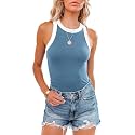 siliteelon Womens Colorblock Racerback Crew Neck Casual