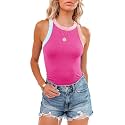 siliteelon Womens Colorblock Racerback Crew Neck Casual