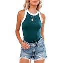 siliteelon Womens Colorblock Racerback Crew Neck Casual