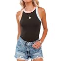 siliteelon Womens Colorblock Racerback Crew Neck Casual