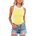 siliteelon Womens Colorblock Racerback Crew Neck Casual