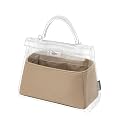 Silk Purse Organizer Insert Fits Hermes Kelly, Luxury Satin Bag Shaper with Divider, Silky Smooth Non-Slip Handbag Organizer for Designer Bags