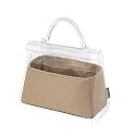 Silk Purse Organizer Insert Fits Hermes Kelly, Luxury Satin Bag Shaper with Divider, Silky Smooth Non-Slip Handbag Organizer for Designer Bags