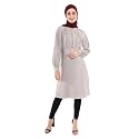 Silk Route Pebble Grey Frilled Top