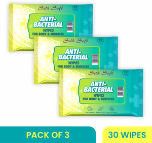 silk soft antibacterial wipes 10 pulls pack of 3
