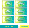 Silk Soft Antibacterial wipes 10 pulls PACK OF 6