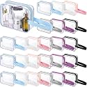 Silkfly 24 Pack Gentle Colors Clear Toiletry Bag PVC Travel Cosmetic Bag with Handle Strap Makeup Pouch with Zipper for Women Summer Vacation Salon Teacher Gift