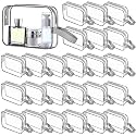 Silkfly 24 Pack Gray Clear Toiletry Bag PVC Travel Cosmetic Bag with Handle Strap Makeup Pouch with Zipper for Women Summer Vacation Salon Teacher Gift
