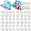 Silkfly White Cotton Bucket Hat for Tie Dye Blank Sun Hat DIY Sublimation with Accessory for Tie Dye Party