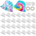 Silkfly White Cotton Bucket Hat for Tie Dye Blank Sun Hat DIY Sublimation with Accessory for Tie Dye Party