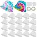 Silkfly White Cotton Bucket Hat for Tie Dye Blank Sun Hat DIY Sublimation with Accessory for Tie Dye Party