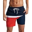 SILKWORLD Mens Swimming Trunks with Compression Liner and Zipper Pockets
