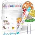 Silky Twistable Crayons, 36 Colors Washable, Easy-Grip Jumbo Silky Crayons