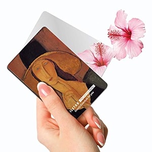 compact card mirror vanity mirror small for wallet case travel purse handheld compact pocket mirror_amedo modigliani_jeanne hebuterne in a large hat 120