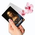 Compact Card Mirror, Unbreakable Acrylic Makeup Mirror, Vanity Mirror Small for Wallet Case, Travel Purse, Handheld Compact Pocket Mirror_Leonardo da Vinci_ Salvator Mundi 124