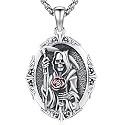 Silver/14K Gold Patron Saint Medal Amulet Necklace for Men Women