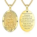 Silver/14K Gold Patron Saint Medal Amulet Necklace for Men Women