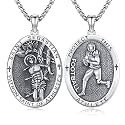 Silver/14K Gold Patron Saint Medal Amulet Necklace for Men Women